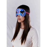 Masque pour les yeux en soie d'autruche Jessica Russell Flint O for Autruche - Bleu/Rose/Noir