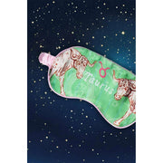 Masque pour les yeux en soie Flint Taurus de Jessica Russell - Vert/Beige