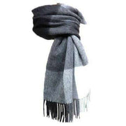 Knightsbridge Neckwear Large Checked Pure Wool Scarf - Black/Light Grey