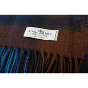 Couverture en laine d'agneau Buchanan Locharron of Scotland Borders - Bleu