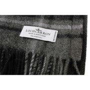 Locharron of Scotland Borders Macrae Hunting Lambswool Blanket - Grey