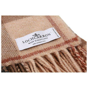 Couverture en laine d'agneau Locharron of Scotland Borders Saskatchewan - Beige/Marron/Vert