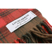 Locharron of Scotland Bowhill Kerr Weathered Lambswool Tartan Scarf - Red/Brown