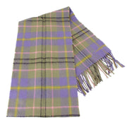 Locharron of Scotland Bowhill Taylor Ancient Lambswool Tartan Scarf - Olive Green/Blue/Pink