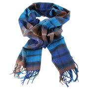 Locharron of Scotland Darwin Buchanan Tartan Oversized Lambswool Scarf - Blue/Brown