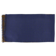 Michelsons of London Spot Silk and Wool Backed Scarf - Navy/Brown