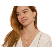 Collier à grosse chaîne avec pendentif en perles Keishi de Pearls of the Orient - Or/Blanc