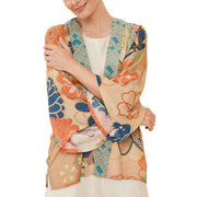 Powder 70s Kaleidoscope Floral Kimono Jacket - Coconut Cream