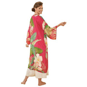 Powder Delicate Tropical Kimono Gown - Dark Rose Pink