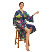 Powder Exotic Evening Kimono Gown - Ink Navy