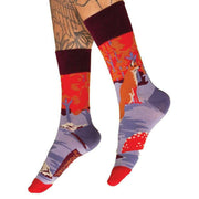 Powder Fox Scene Socks - Purple