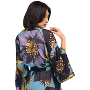 Robe kimono longue Powder Hellebore - Bleu