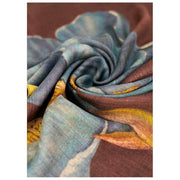 Écharpe portefeuille en laine Powder Iris - Bleu