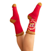 Powder Letter B Ankle Socks - Scarlet