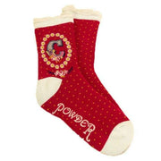 Powder Letter C Ankle Socks - Berry Red