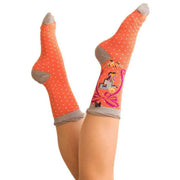 Powder Letter F Ankle Socks - Satsuma Orange