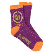 Powder Letter M Ankle Socks - Purple