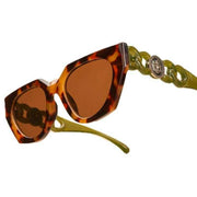 Powder Luxe Zelia Sunglasses - Tortoiseshell Brown/Olive Green