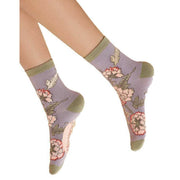 Powder Paisley Ankle Socks - Lilac
