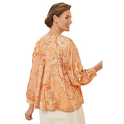 Powder Toile Puff Sleeve Jacket - Coral Orange