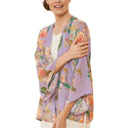 Powder Tropical Flora and Fauna Kimono Jacket - Lavender Blue