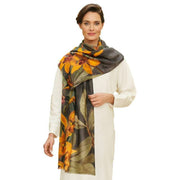 Powder Wool Wrap Botany Bliss Scarf - Charcoal Grey