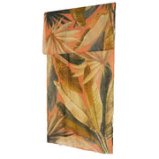 Powder Wool Wrap Painted Palms Scarf - Tangerine