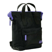 Roka Bantry B Small All Black Recycled Nylon Backpack - Black/Simple Purple