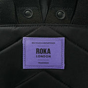 Roka Bantry B Small All Black Recycled Nylon Backpack - Black/Simple Purple