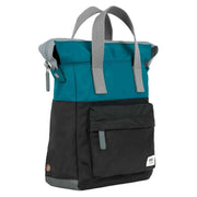 Roka Bantry B Small Creative Waste Two Tone Recycled Nylon Backpack - Marine Blue/Black