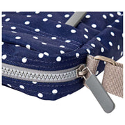 Roka Bond Recycled Canvas Crossbody Bag - Navy Polka Dot