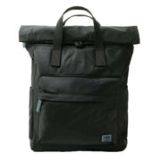 Roka Canfield B Medium All Black Recycled Nylon Backpack - Black/Airforce Grey