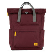 Roka Canfield B Medium Yellow Label Recycled Canvas Backpack - Zinfandel Maroon