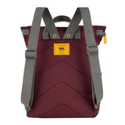 Roka Canfield B Medium Yellow Label Recycled Canvas Backpack - Zinfandel Maroon