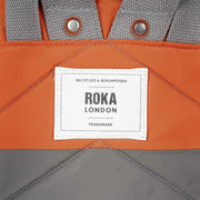 Roka Canfield B Small Creative Waste Two Tone Recycled Nylon Backpack - Graphite Grey/Burnt Orange