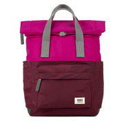 Roka Canfield B Small Creative Waste Two Tone Recycled Nylon Backpack - Plum Purple/Candy Pink