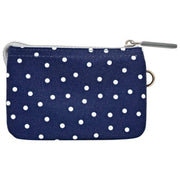 Roka Carnaby Small Recycled Canvas Wallet - Navy Polka Dot