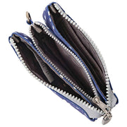 Roka Carnaby Small Recycled Canvas Wallet - Navy Polka Dot