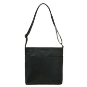 Roka Kennington B Medium All Black Recycled Nylon Crossbody Bag - Black/Airforce Grey