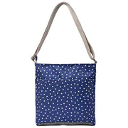 Roka Kennington B Medium Recycled Canvas Crossbody Bag - Navy Polka Dot