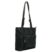 Roka Trafalgar B All Black Recycled Nylon Tote Bag - Black/Airforce Grey