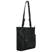 Roka Trafalgar B All Black Recycled Nylon Tote Bag - Black/Teal