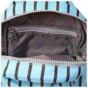 Roka Willesden B Grand sac à bandoulière en toile recyclée - Rayure bleue