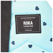 Roka Willesden B Large Recycled Canvas Crossbody Bag - Blue/Blue Hearts