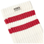 Chaussettes Roka Windsor Stripe Crew - Rouge Canneberge