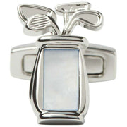 Boutons de manchette pour sac de golf Simon Carter - Argent/Blanc