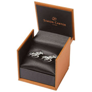 Boutons de manchette polis pour chevaux de course Simon Carter - Argent