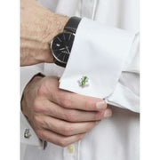 Boutons de manchette Simon Carter Tree Frog - Vert/Argent