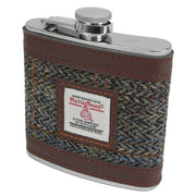 Sophos 6oz Harris Tweed Hip Flask - Brown/Silver