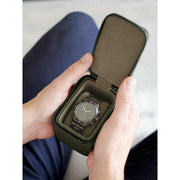 Mini boîte à montres de voyage zippée Stackers - Vert olive